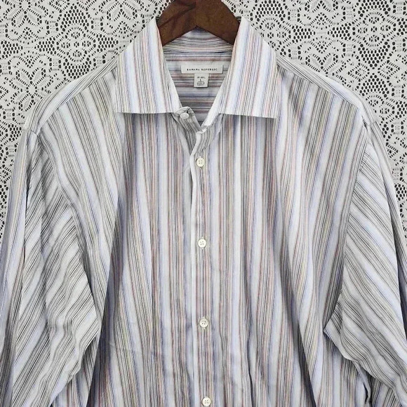 Banana Republic Striped Men's Dress Shirt size L - Picture 2 of 7